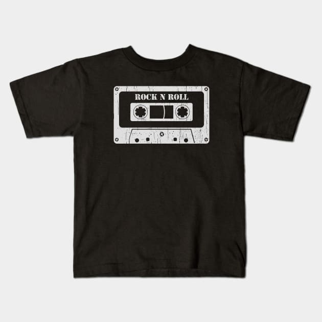 Rock N Roll - Vintage Cassette White Kids T-Shirt by FeelgoodShirt